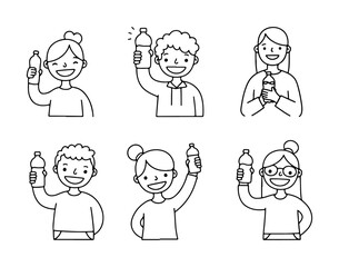 The people drinking water icon is a customizable vector icon that can be easily used on digital platforms.