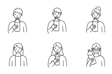 The people drinking water icon is a vector icon that can be easily used and edited in web projects.