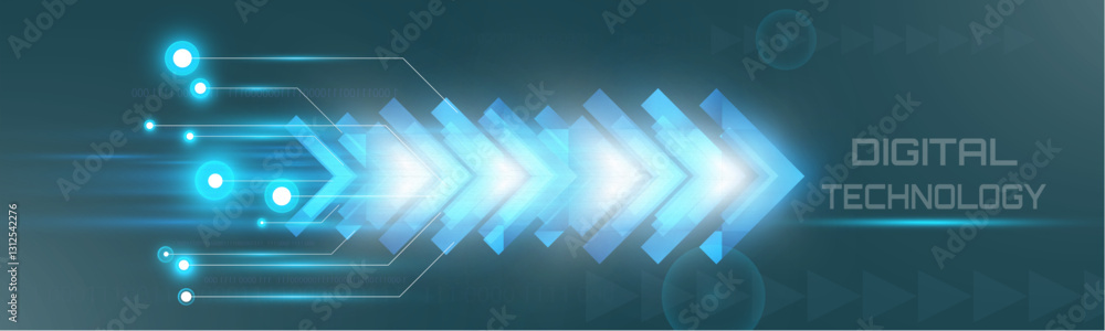 Aufkleber futuristic speed background with glowing arrows, motion blur, digital technology concept, fast-movin