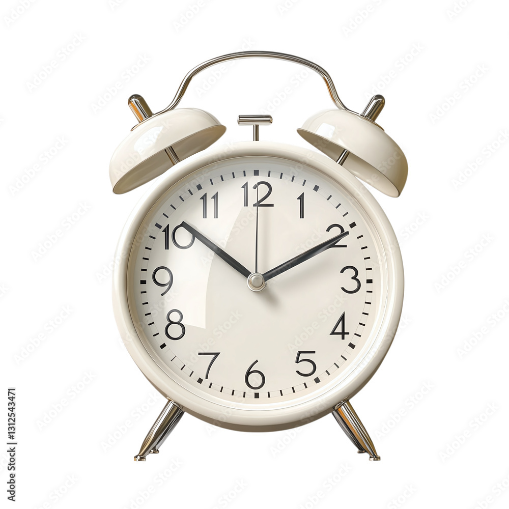 Poster alarm clock with digital display isolated on transparent background
