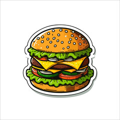 Illustration line vector of Burger 