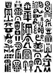 Tribal Glyphs doodles icon background