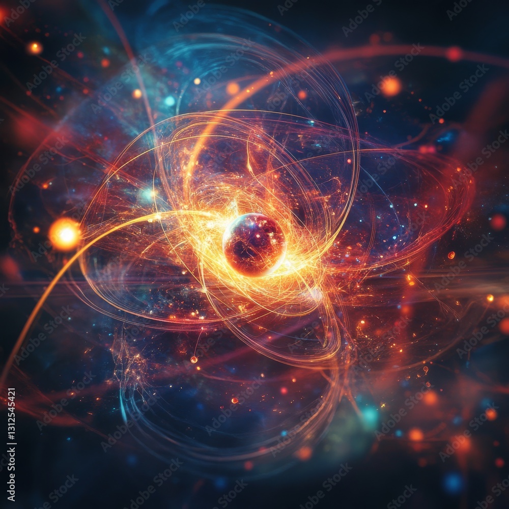 Leinwandbilder abstract energy core: a swirling vortex of light and particles, a deep exploration into quantum mech