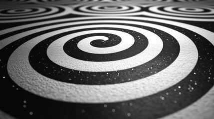 Hypnotic Spiral Design: Black and White Abstract Art