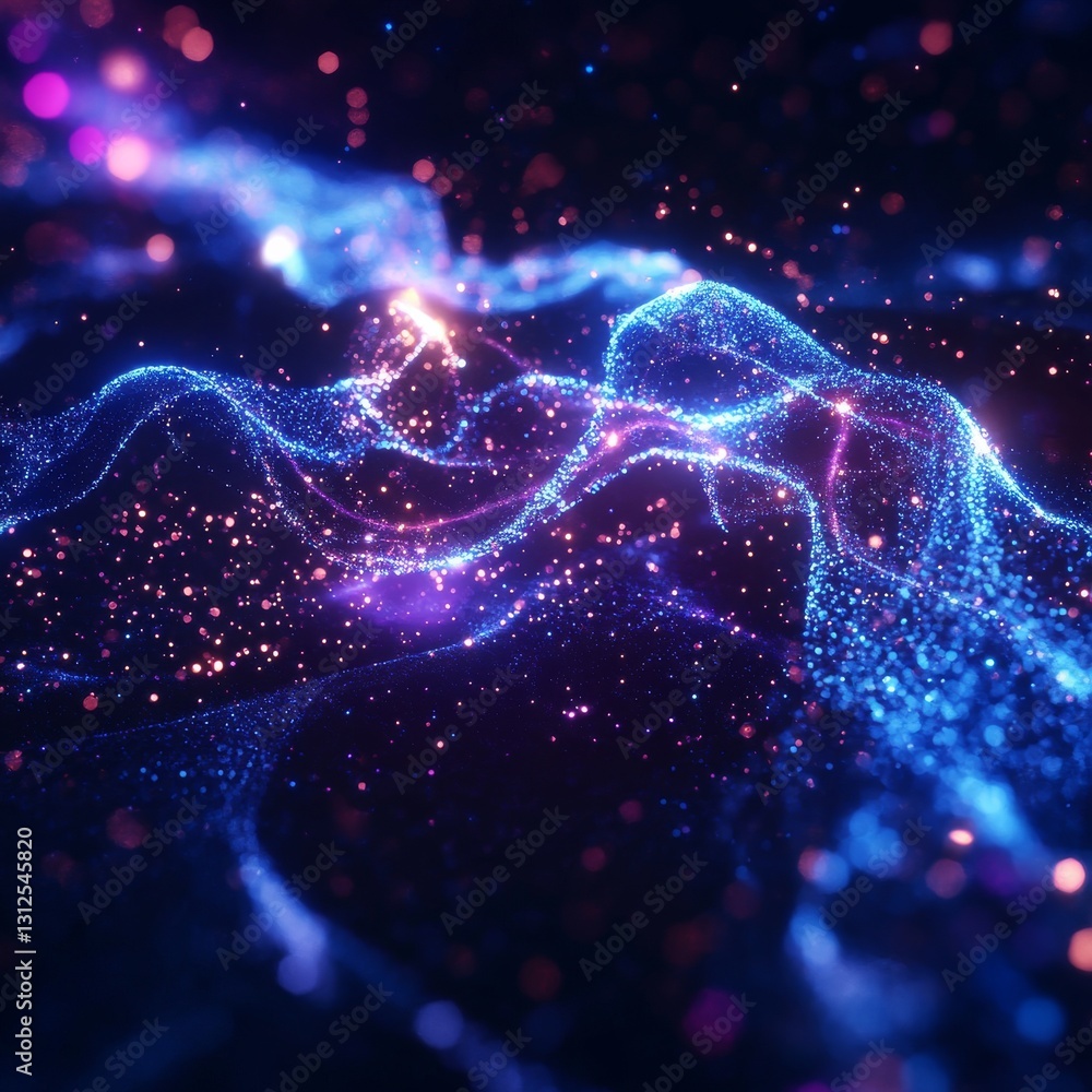 Aufkleber Abstract Nebula: A Mesmerizing Display of Cosmic Dust and Light Particles in Deep Space.
