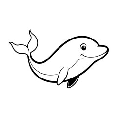 Obraz premium vector illustration of cartoon shark
