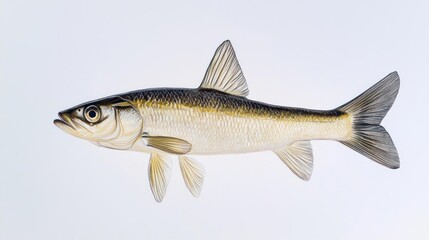 Fototapeta premium Detailed Illustration of a Small Fish with Speckled Pattern