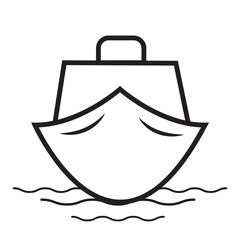 Boat silhouettes vector, boat icon on white background.