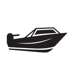 Boat silhouettes vector, boat icon on white background.