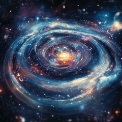 Swirling Cosmic Tapestry: A Majestic Galactic Vortex of Stars, Dust, and Energy in Deep Space Unveiled