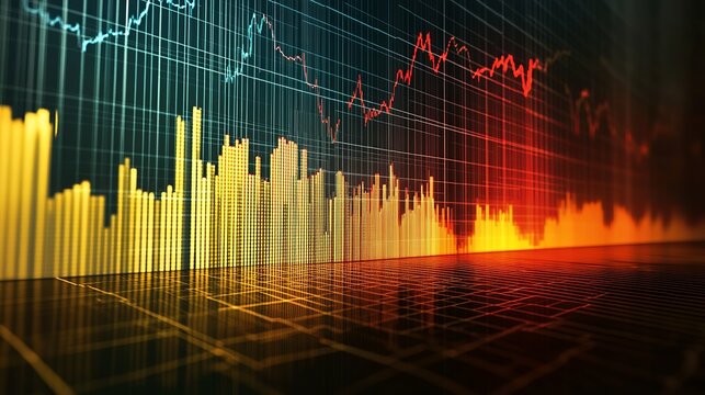 Stock Market Graph with German Flag Colors – Economic Trends and Financial Market Symbolism