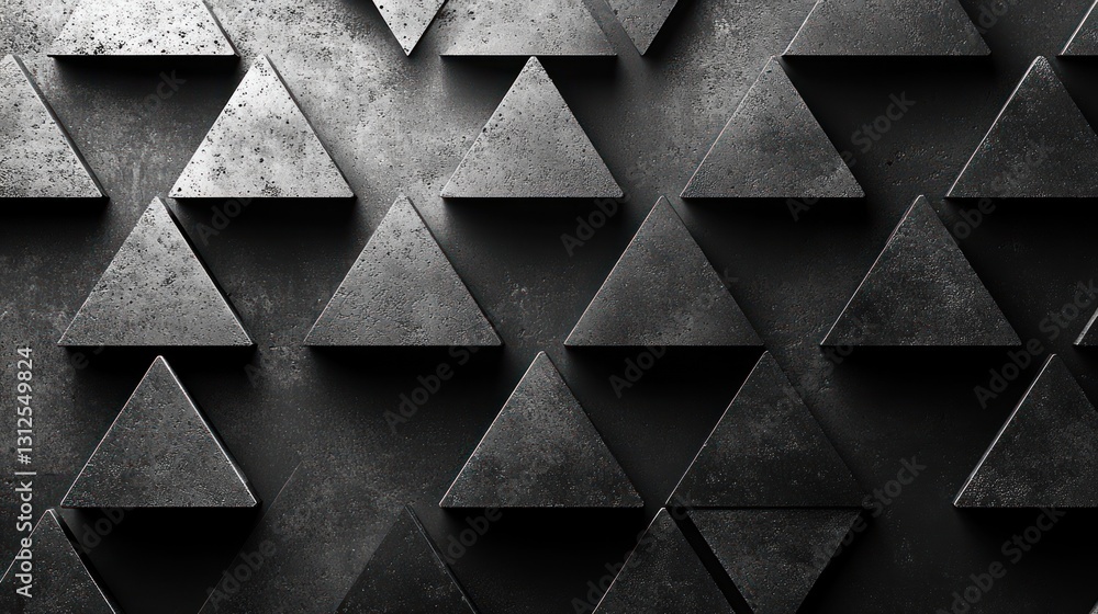 Aufkleber abstract dark grey triangular pattern: a geometric concrete texture