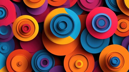 Vibrant Abstract Colorful Circles Pattern Background