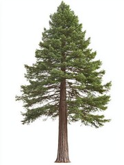 Majestic Tall Redwood Tree on a Coastal Landscape Background