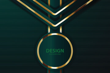 Emerald gold design background; abstract lines; website template