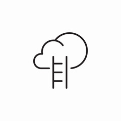 cloud ladder icon sign vector