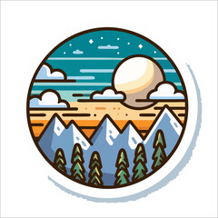 Illustration logo vector of Mountain