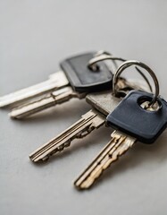 House Key Set Displayed from Different Angles on a White Background