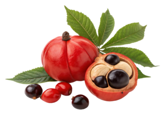 red guarana isolated on white background PNG.AI GENERATED