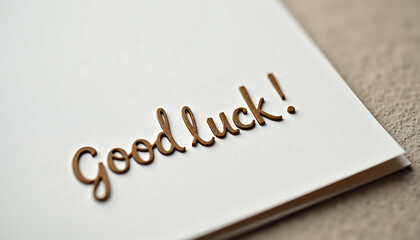 Good luck message on elegant greeting card
