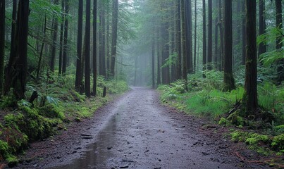 Fototapeta premium Rainy Forest Path