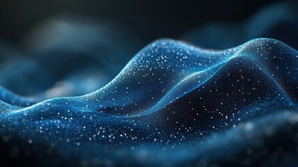 Obraz premium Abstract digital wave, data flow in the dark. Possible use Stock photo for technology background