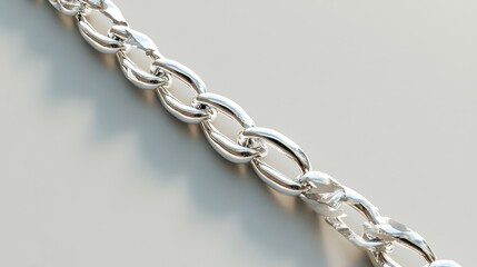 Fototapeta premium Elegant Silver Chain,A Close-Up View of Refined Jewelry