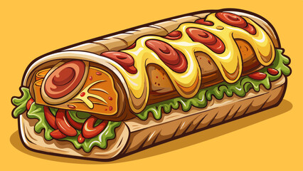 sliced beef steak, with no lettuce, tomato, or onion. The roll is topped with melted cheese sauce and mayonnaise