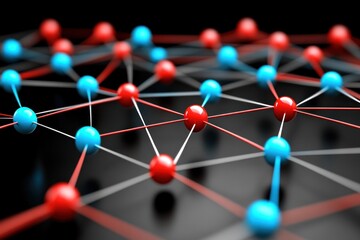 Abstract network of interconnected spheres