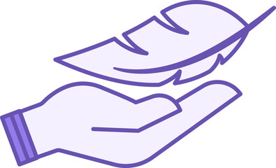 Colored Lightweight Material Icon. Vector Illustration. Low Density Fabric, Breathable Textile. Material Characteristics Concept