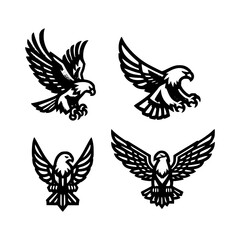 Fototapeta premium eagle icon set vector