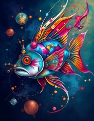 Fototapeta premium abstract colorful fish