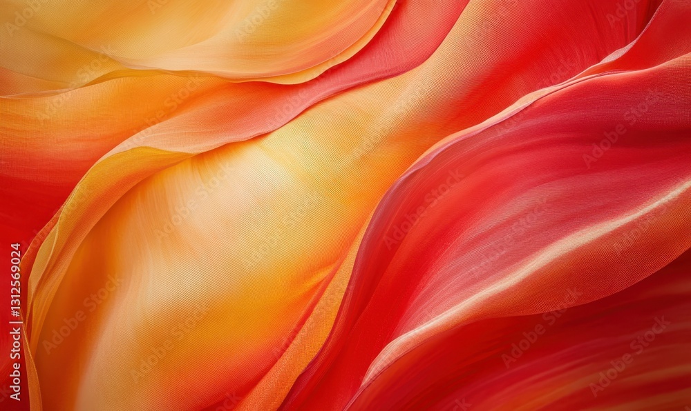 Poster dynamic swirl of vibrant red, orange, and yellow patterns blending seamlessly, creating an abstract 