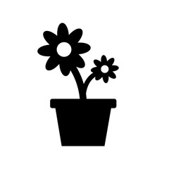 silhouettes plant pot vector illustration