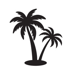 Palm tree silhouettes, black and white silhouette vector. Tropical palm tree © mongira01