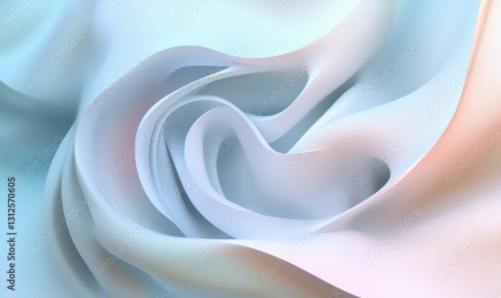 Aufkleber simple 3d abstract design with shapes in soft pastel colors.