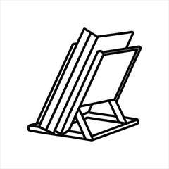Contemporary Book Stand Logo Concept in Line Art