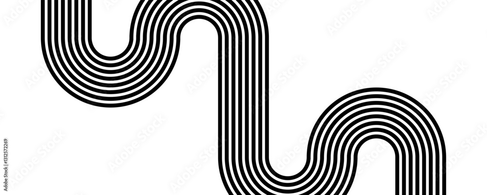 Poster abstract black and white retro pattern of black lines on a white background. striped vector backgrou