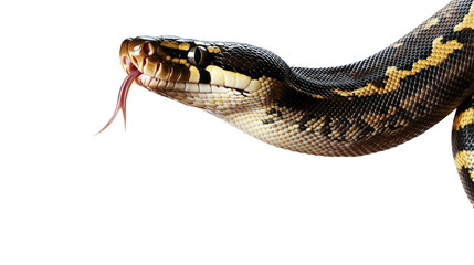 Fototapeta premium Close-Up of Ball Python Snake with Forked Tongue