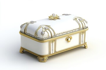 3D Jewelry Box with Sale Badge Isolated and White Background