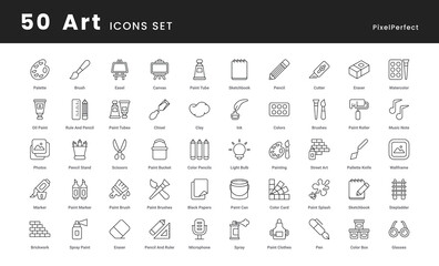 get a art and creations vector icons set use for ui ux, web, presentation, etc