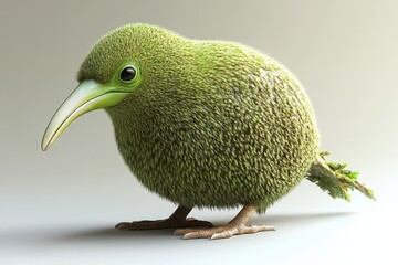 3D Kiwi Isolated and White Background