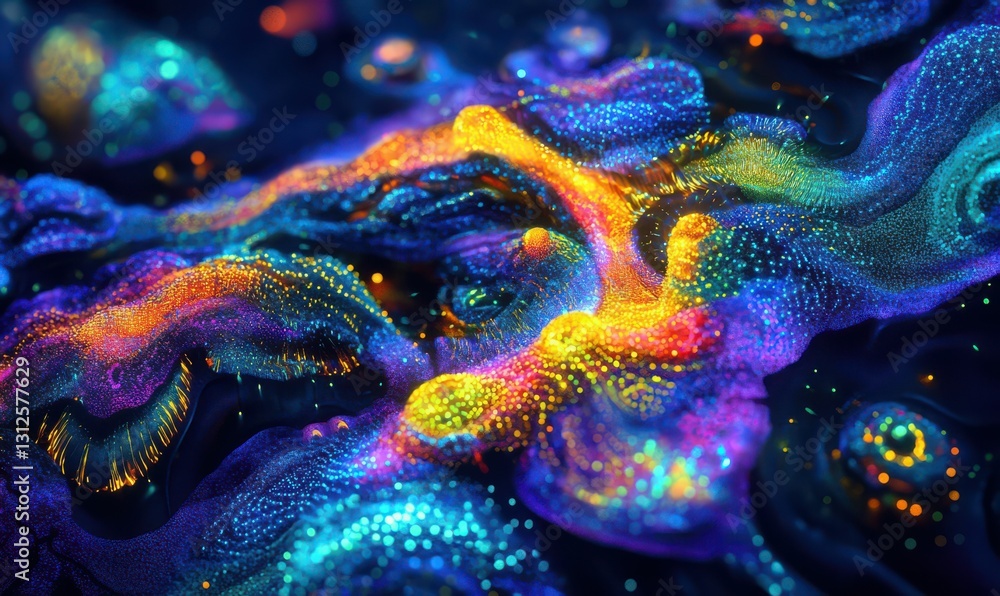 Poster vibrant neural network pathways glowing in dynamic colors, representing the evolution of artificial 