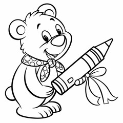 Obraz premium cartoon, animal, illustration, vector, bear, 