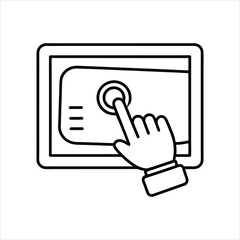  Interactive Screen Click Icon Line Art Vector