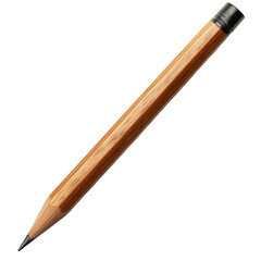 Detailed Close-Up of a Traditional Wooden Pencil on White Background