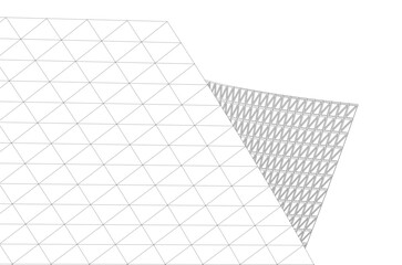 Modern Architectural Facade with Geometric Triangular Grid Pattern &ndash; 3D Rendering of Futuristic Building Structure