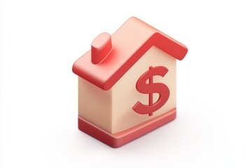 3D Loan Icon Isolated and White Background