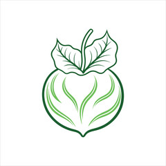 Kohlrabi Logo Icon Elegant Vector Illustration