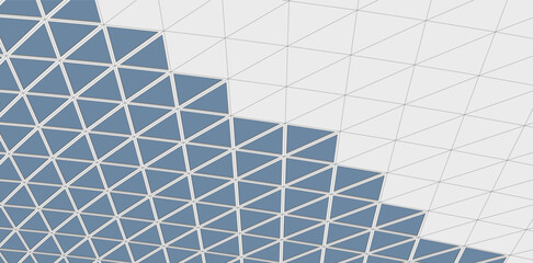 Modern Architectural Facade with Geometric Triangular Grid Pattern – 3D Rendering of Futuristic Building Structure